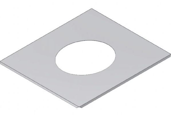 Kent stainless steel 250mm ceiling plate 15 degree